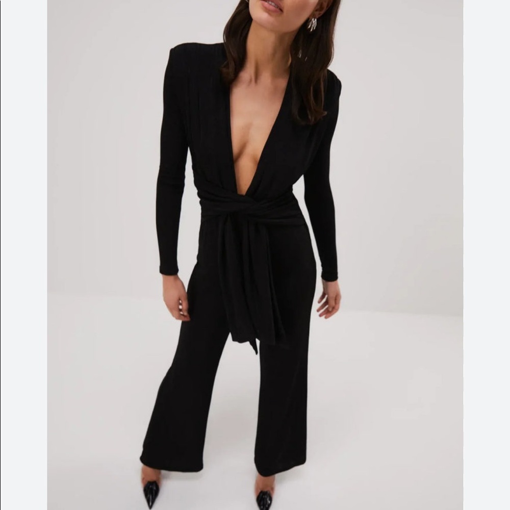 Misha Thelka Deep Plunge Formal Jumpsuit